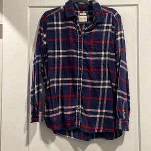 AE Oversized Blue/Red/White Flannel Shirt (Lg)